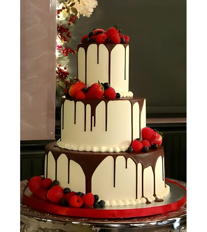 Chocolate Covered Drip Wedding Cake