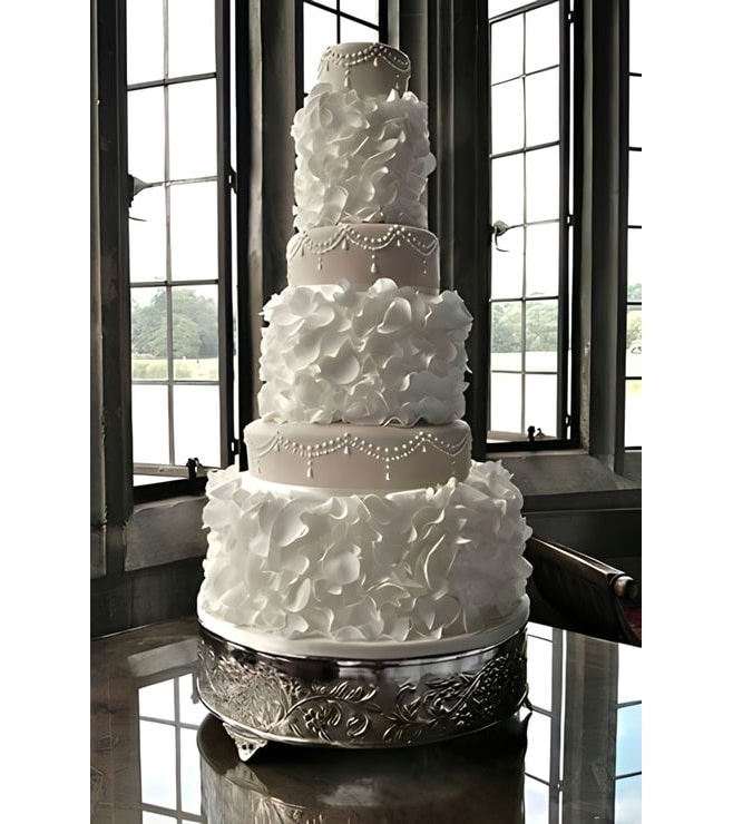 Whimsical White Floral Wedding Cake, Wedding Cakes