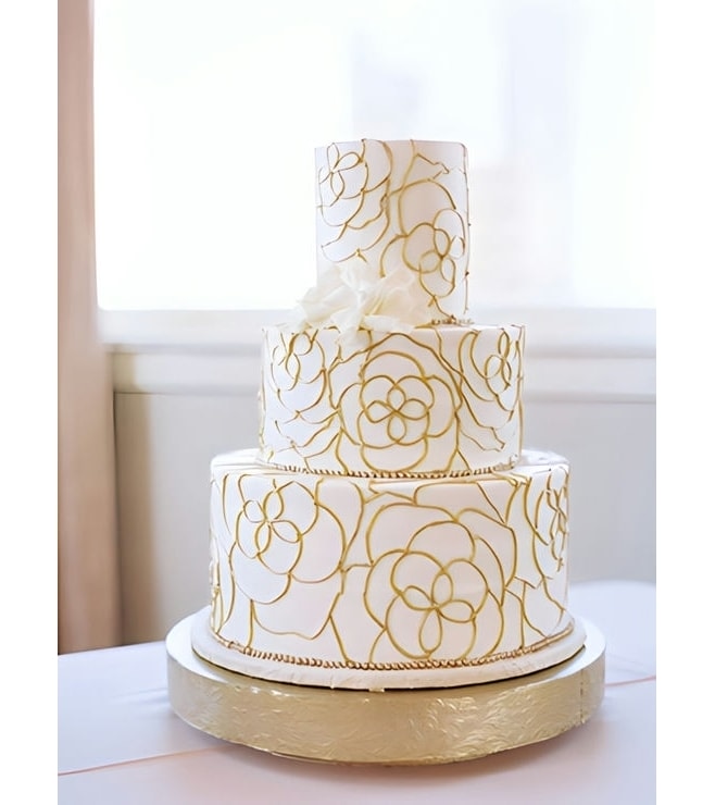 Gold Swirl Wedding Cake, Wedding Cakes
