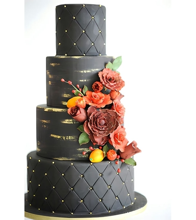 Black Quilted Wedding Cake, Wedding Cakes