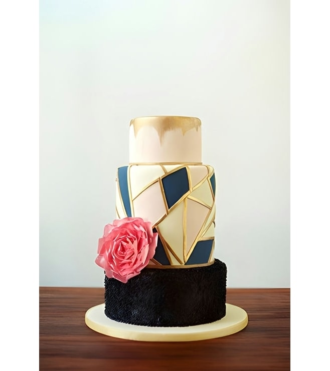 Modern Stained Glass Wedding Cake