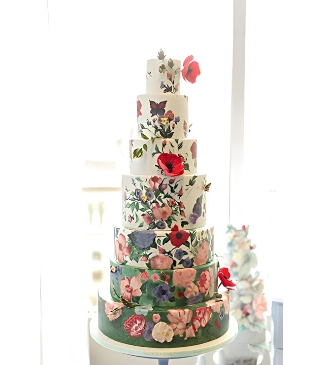 Flower Garden Tiered Wedding Cake