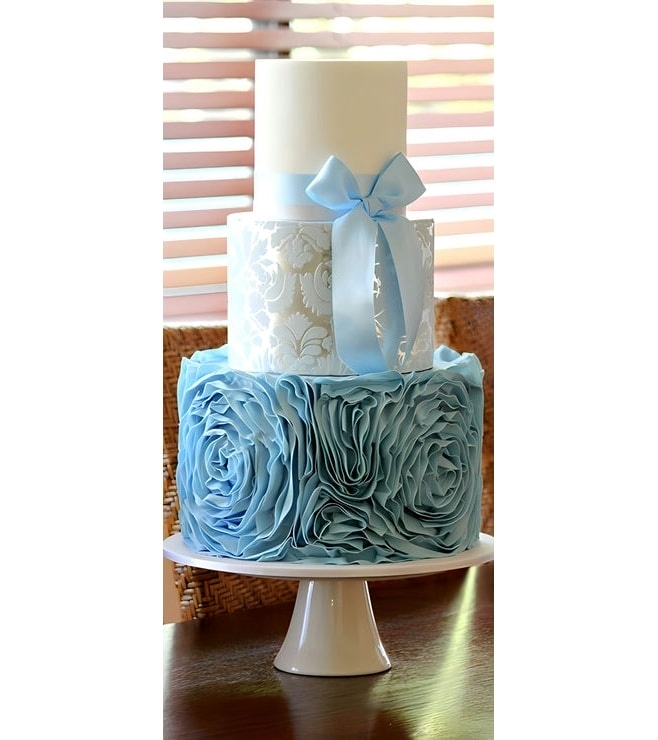 Something Borrowed and Something Blue Wedding Cake
