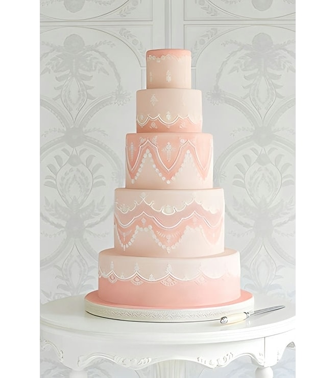 Pretty in Pink Tiered Wedding Cake