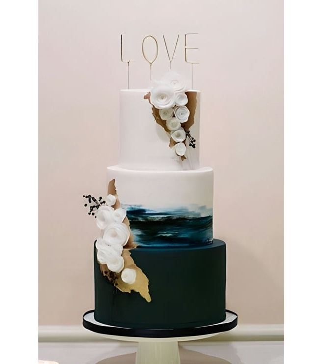 Ombre Black & White Wedding Cake