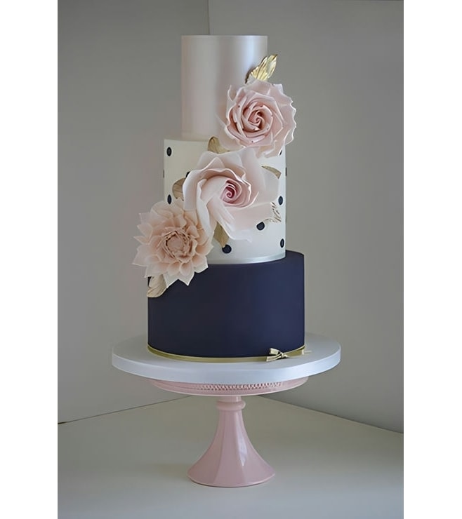 Artistic Rose Tiered Wedding Cake