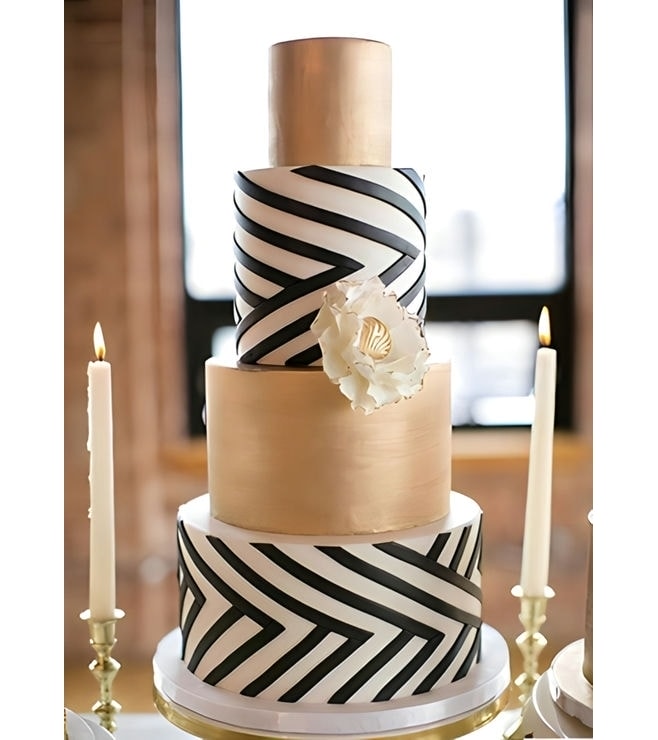 Elegant Alternating Tiered Wedding Cake