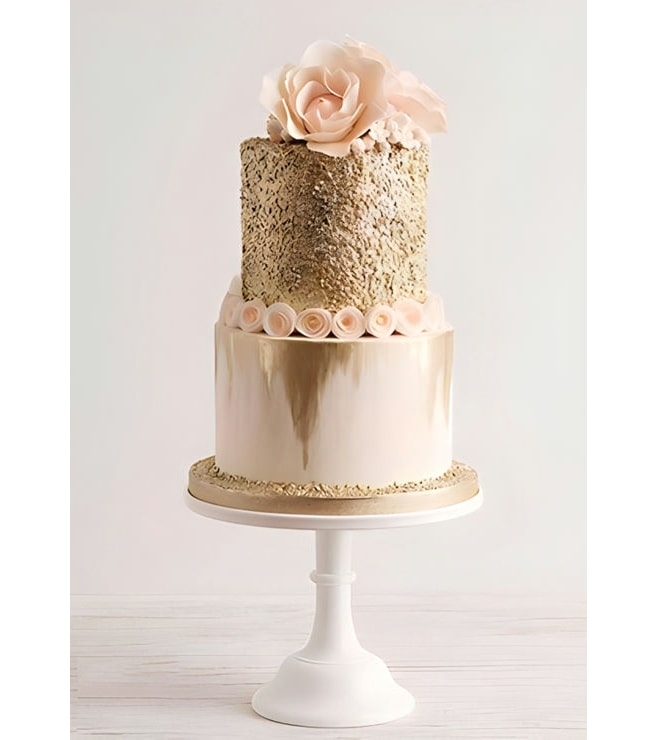 Gold Drip Wedding Cake