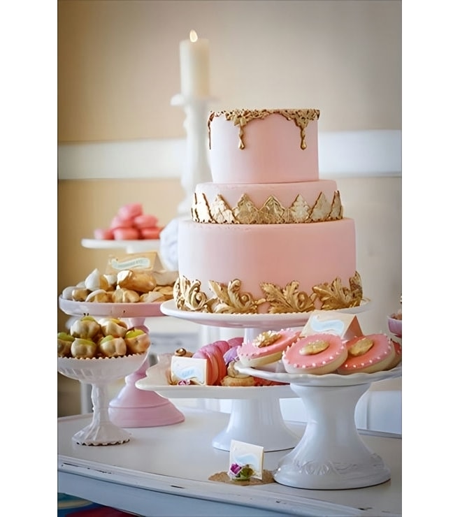 Pink Drip Tiered Wedding Cake