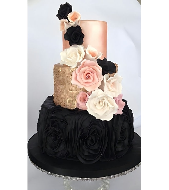 Minimalist Roses Stack Wedding Cake