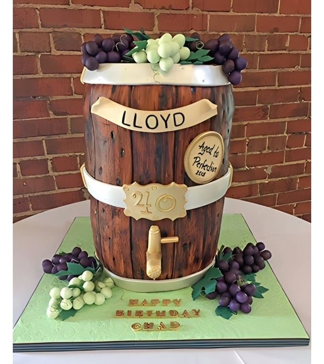 Wine Barrel Tapper Birthday Cake, Wine Bottle Cakes