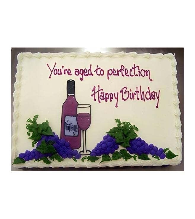 Aged Like Fine Wine Sheet Cake, Wine Bottle Cakes