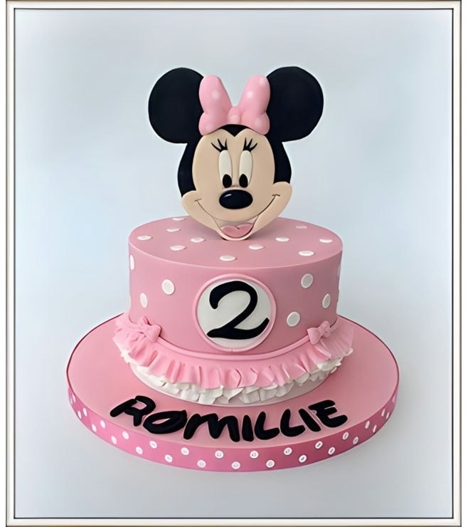 Pink Polka Dots Minnie Mouse Cake