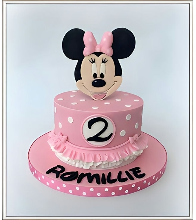 Pink Polka Dots Minnie Mouse Cake, Customized Cakes