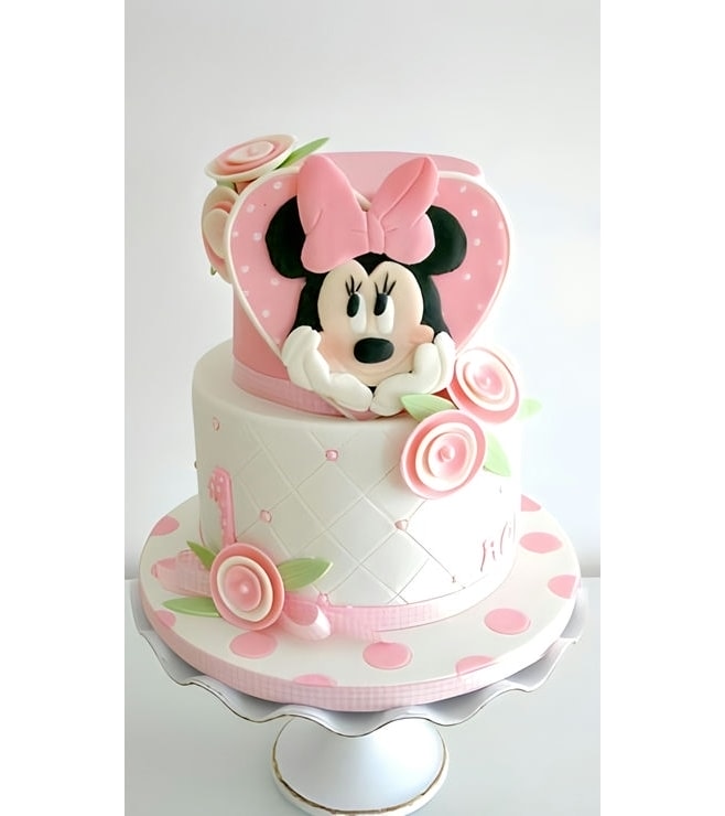 Pastel Minnie Mouse Birthday Cake, Customized Cakes