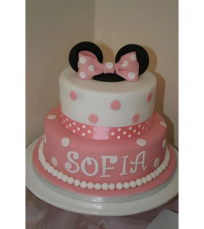 Polka Dots with Pearls Minnie Mouse Cake, Minnie Mouse Cakes