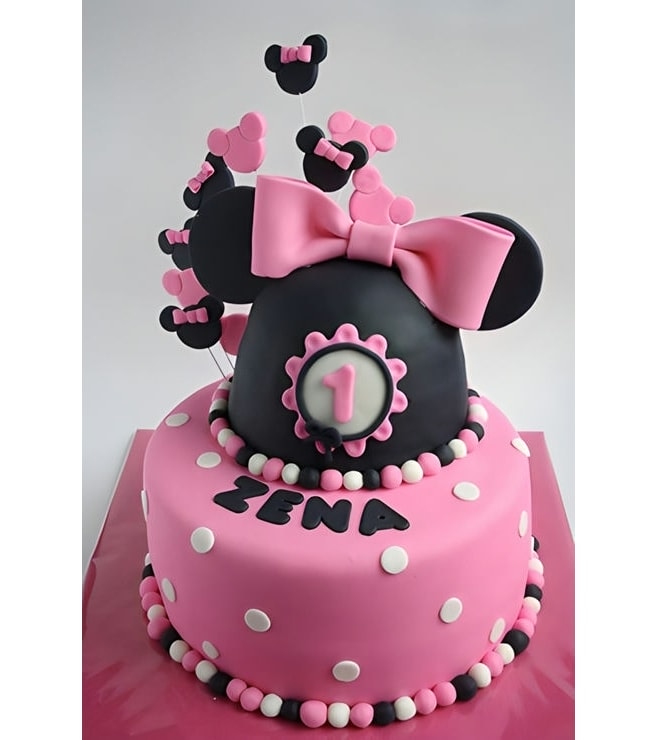 Mouse Ear Balloons Minnie Mouse Cake