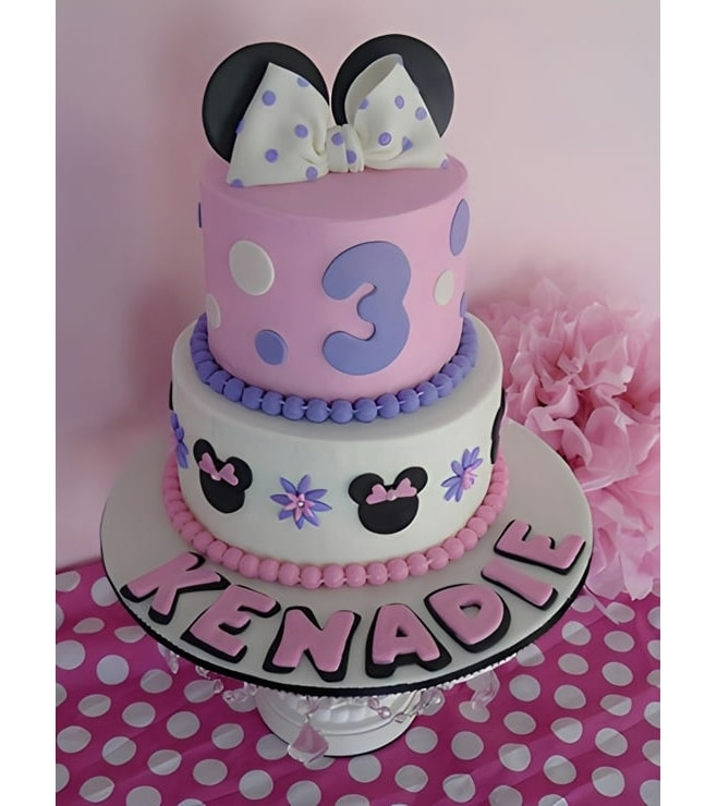 Lavender and Pink Minnie Mouse Cake