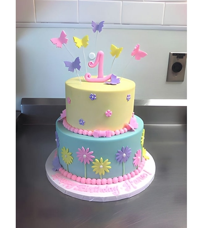 Pastel Pop Butterfly Cake, Butterfly Cakes