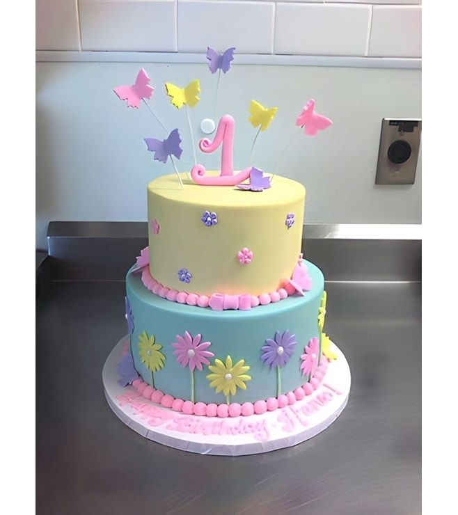 Pastel Pop Butterfly Cake