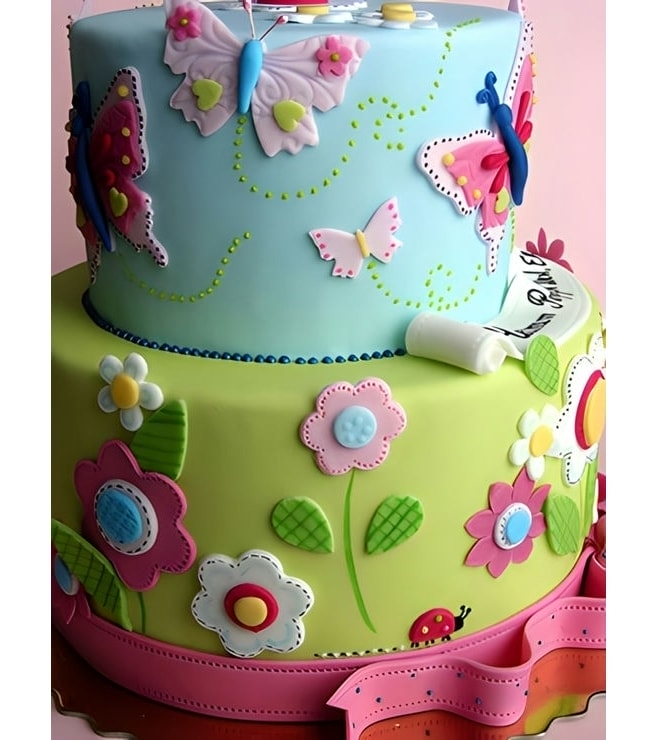 Vibrant Stack Butterfly Cake