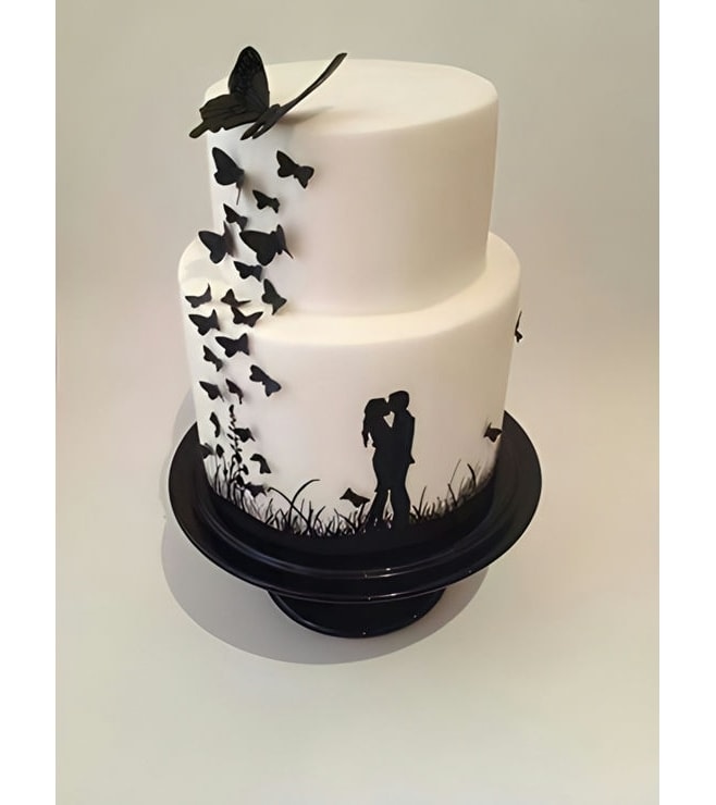 Butterfly Silhouette Wedding Cake