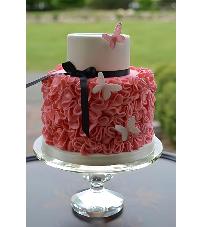 Ruffled Pink Butterfly Cake, Butterfly Cakes