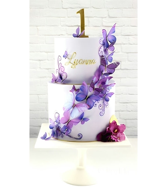 Lavender Butterfly Cake, Girl