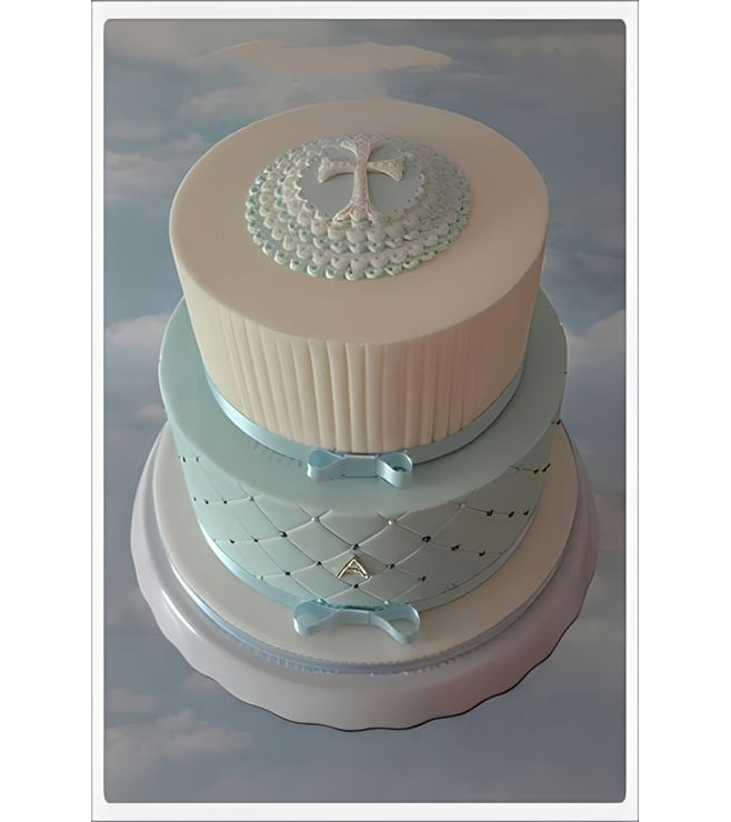 Christian Cross Tiered Cake, Christening Cakes