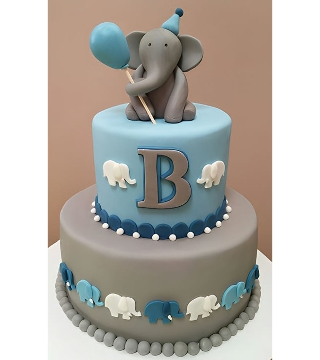 Blue Elephant Birthday Cake, Cakes For Boys