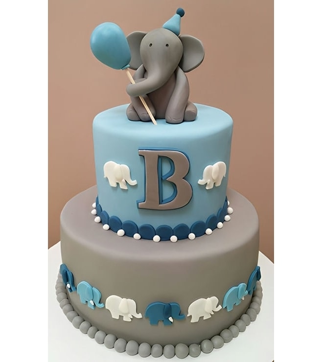 Blue Elephant Birthday Cake