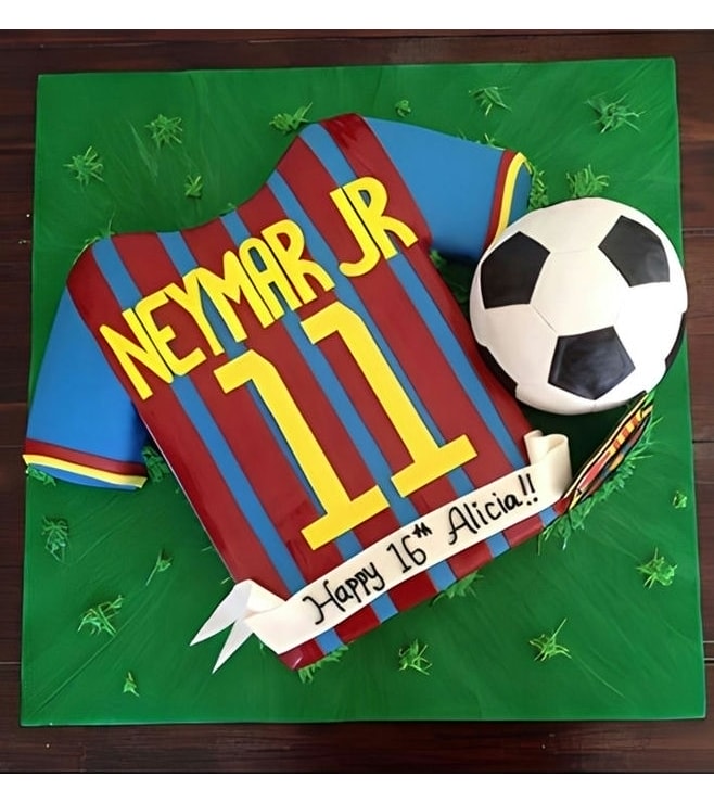 Neymar Jr. Jersey and Ball Cake