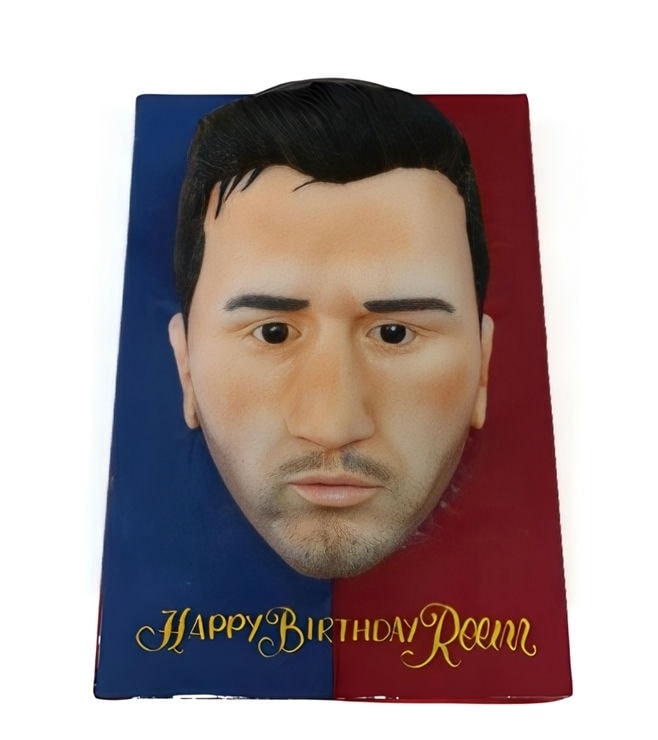 Messi Blue and Red Face Cake, 3D Themed Cakes