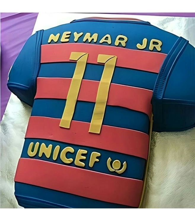 Neymar Jr Unicef Authentic Jersey Cake, Football Cakes