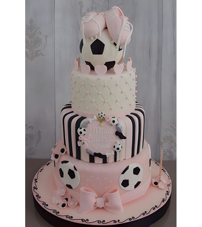 Pretty in Pink Soccer Cake