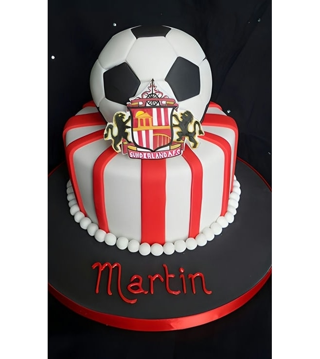 Sunderland Football Stripe Cake, Football Cakes