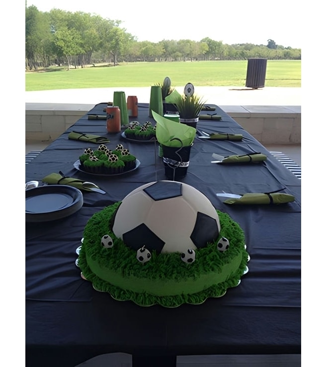 Football/Soccer Ball Grass Stains Cake, Football Cakes