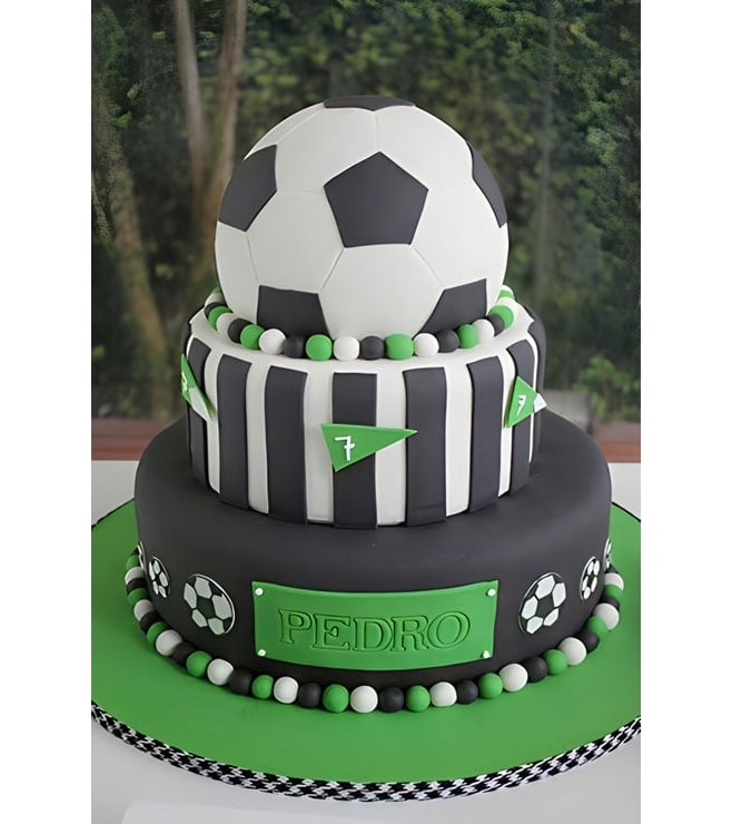 Football/Soccer Ball Tiered Cake, Football Cakes