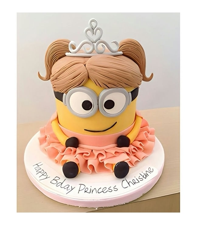 Pink Minion Princess Cake