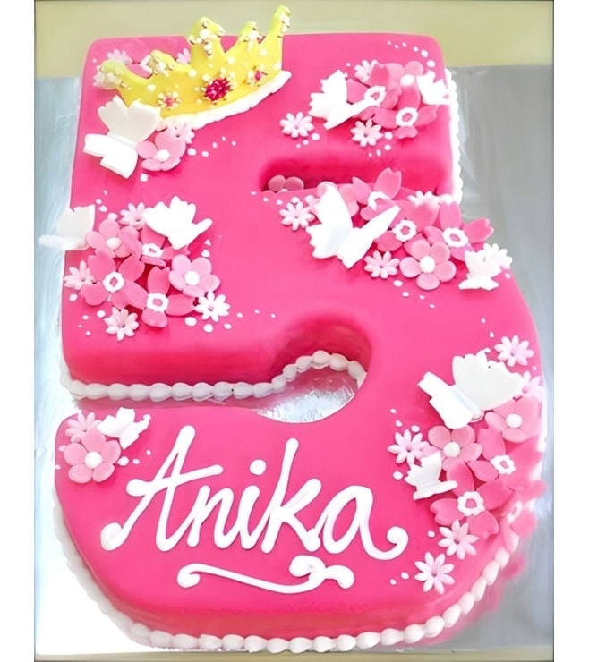 Pink Princess Number Cake, Cakes For Girls