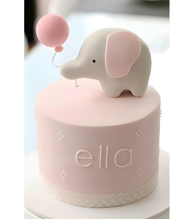 Pink Baby Elephant Cake, Cakes For Girls