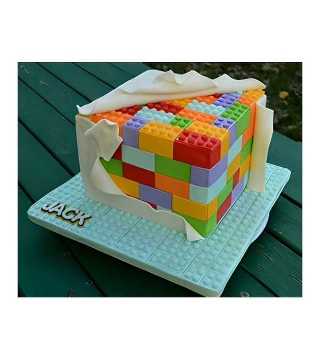 Lego Under Wraps Birthday Cake