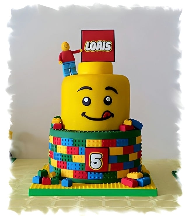 Lego Mega Head Stack Cake, Lego Cakes