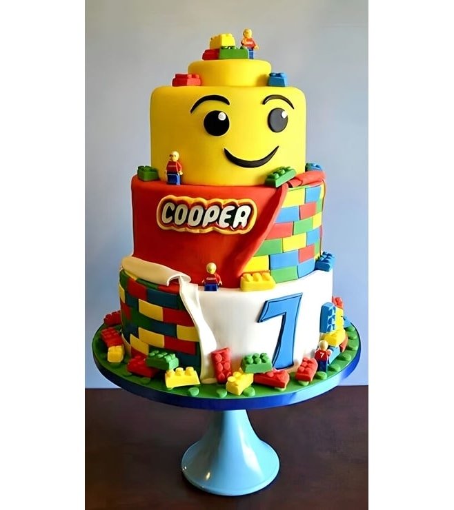 Triple Stack Lego Birthday Cake, Lego Cakes