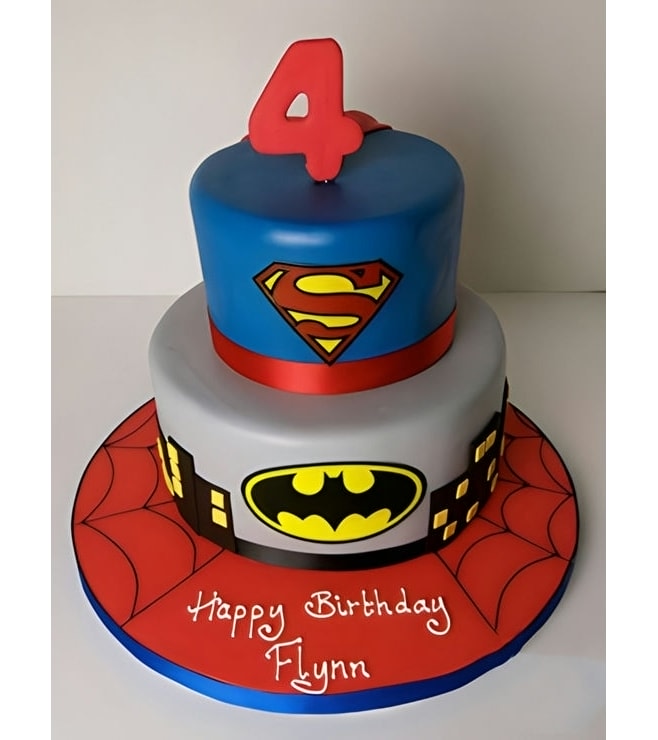 Superheroes Collide: DC vs Marvel Birthday Cake