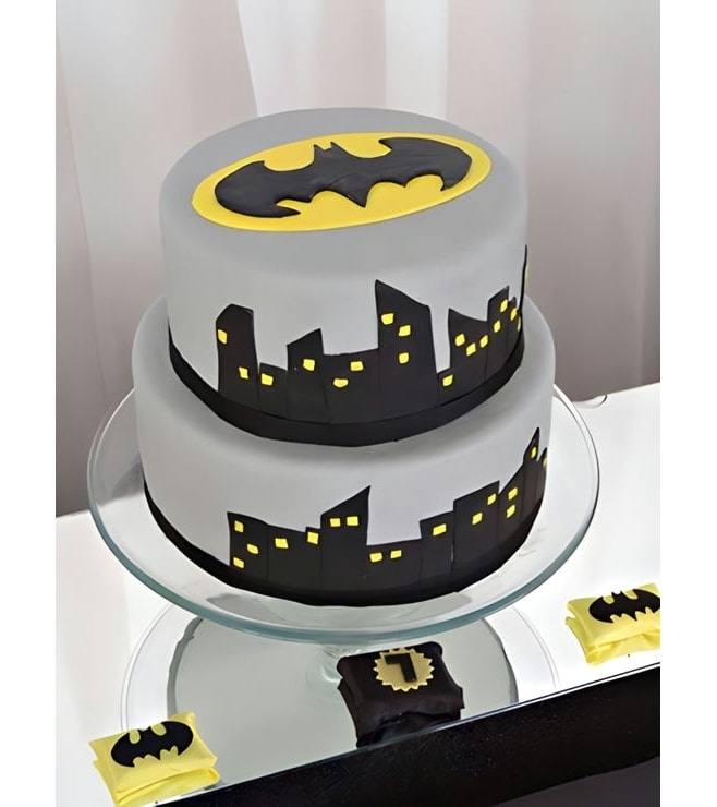 Batman Gotham City Streets Tiered Cake