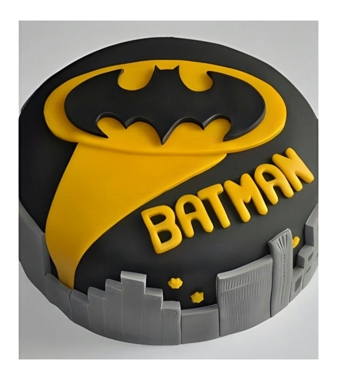 Batman Signal Over Gotham Cake