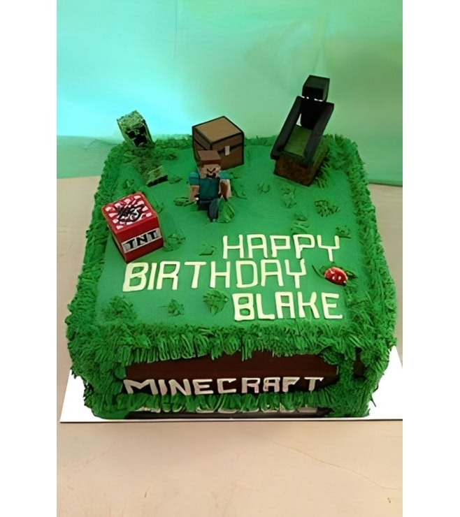 Minecraft Happy Steve Box Cake, Minecraft Cakes