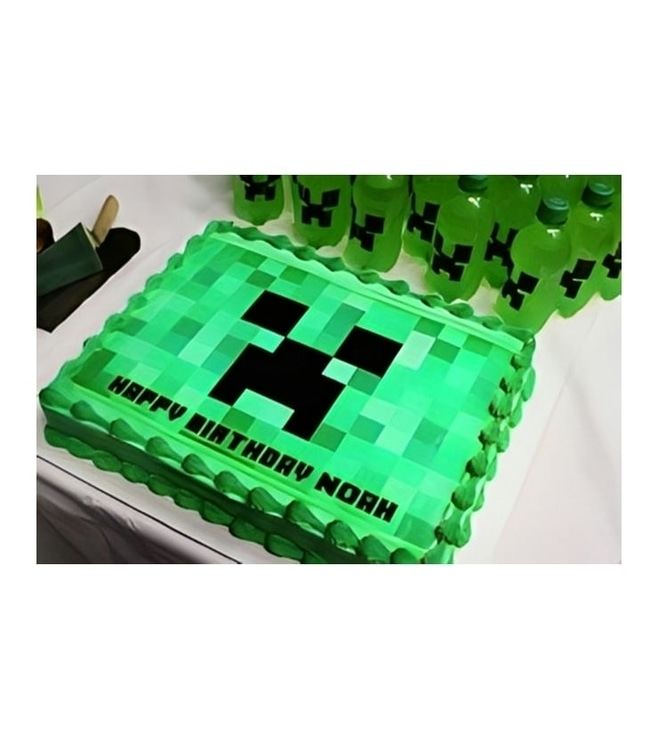 Minecraft Creeper Birthday Cake