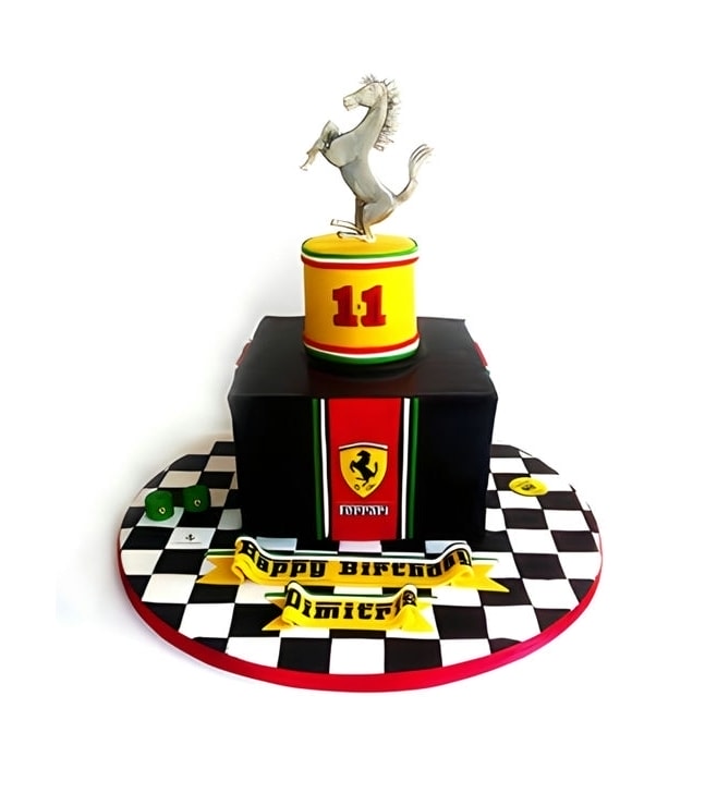 Ferrari Insignia Mounted Cake, Ferrari Cakes